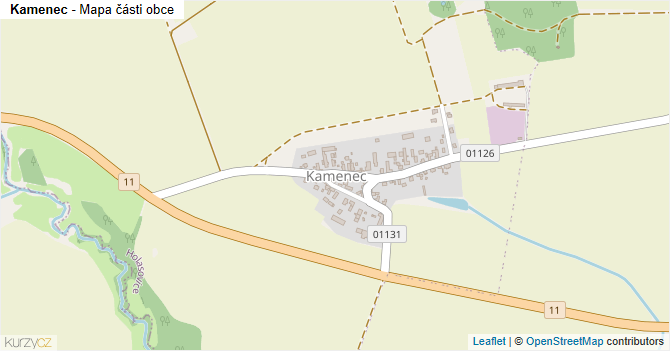 Kamenec - mapa části obce