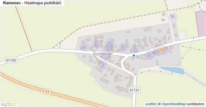 Kamenec - mapa podnikání