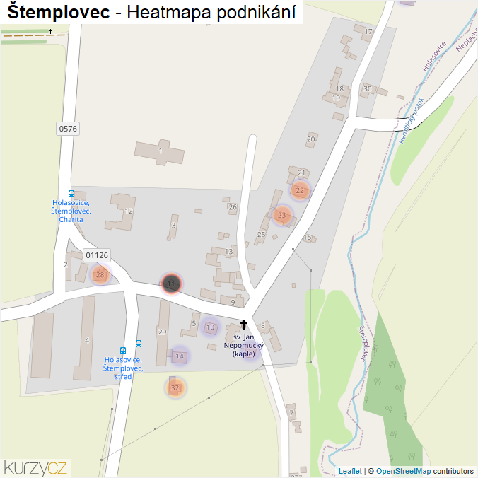 Mapa Štemplovec - Firmy v části obce.