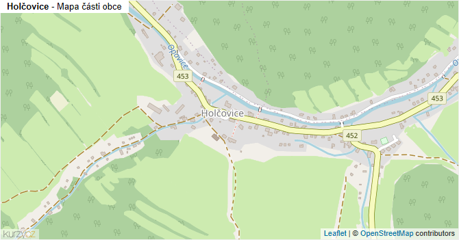 Holčovice - mapa části obce