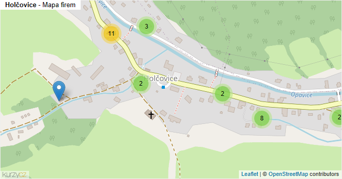 Holčovice - mapa firem