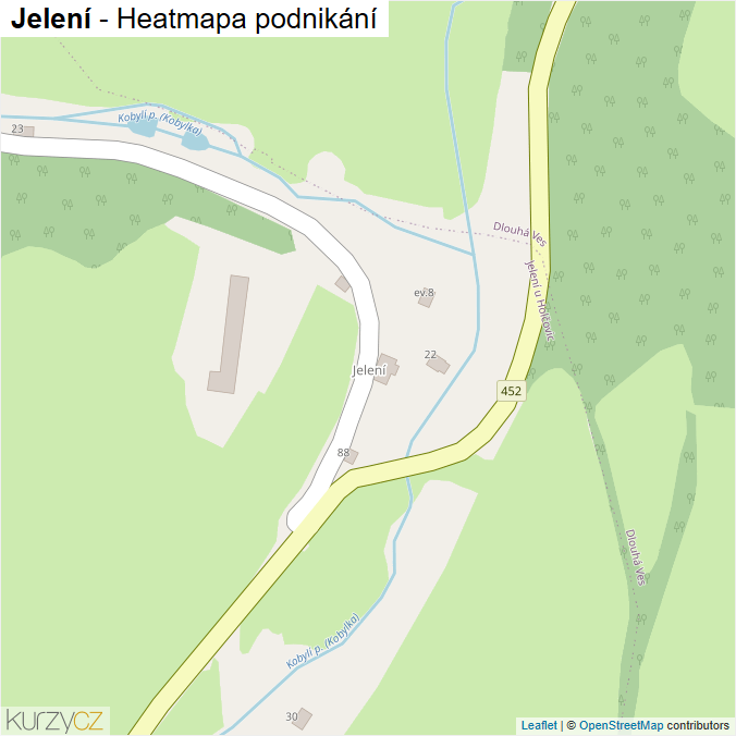 Mapa Jelení - Firmy v části obce.