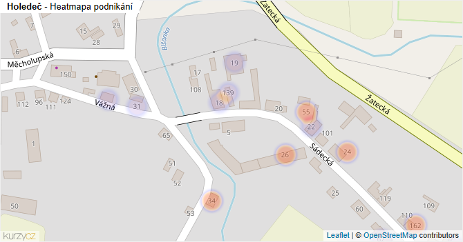 Holedeč - mapa podnikání