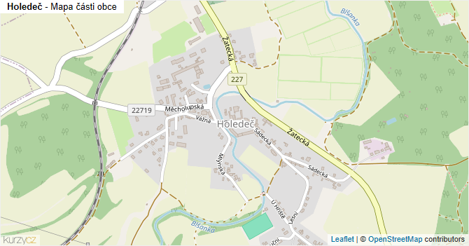 Holedeč - mapa části obce