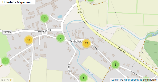Holedeč - mapa firem