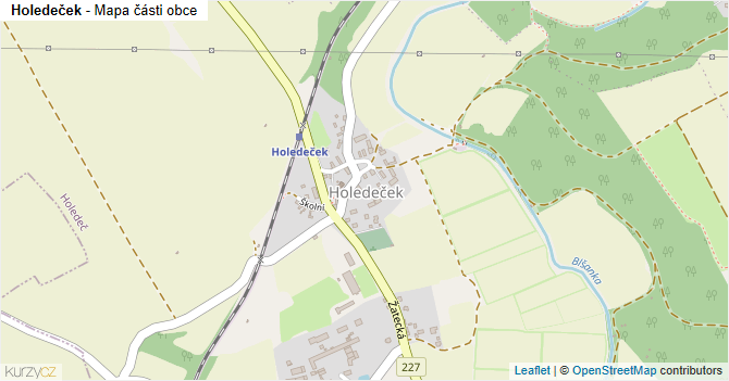 Holedeček - mapa části obce