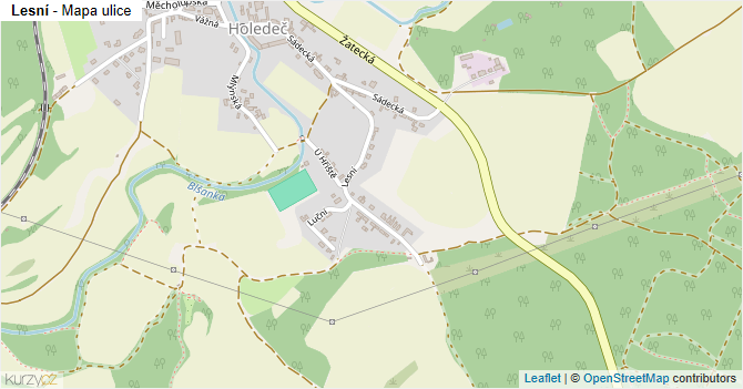 Lesní - mapa ulice