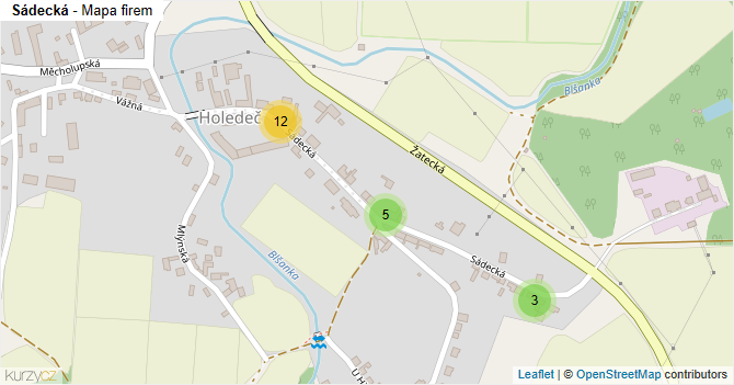 Sádecká - mapa firem