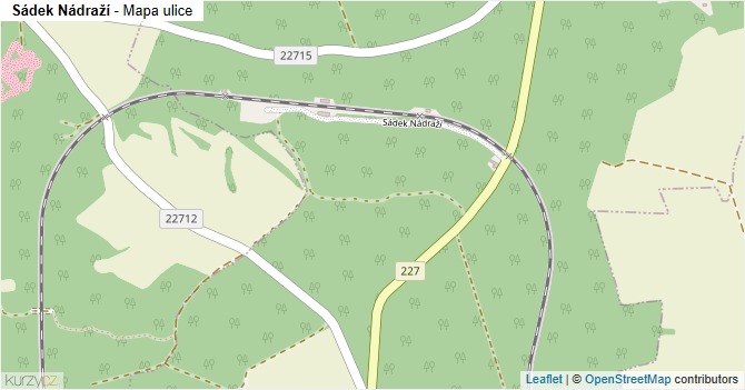 Sádek Nádraží - mapa ulice