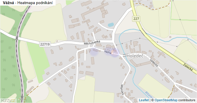 Vážná - mapa podnikání