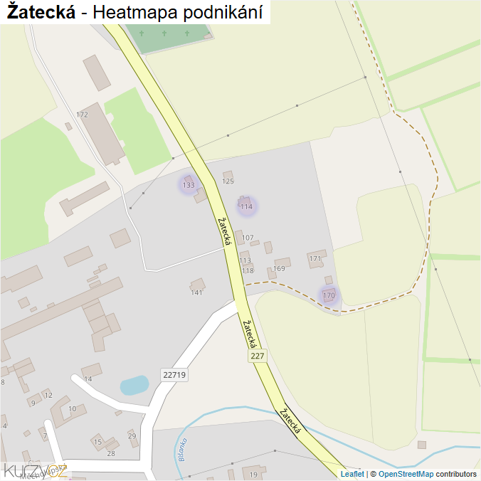 Mapa Žatecká - Firmy v ulici.