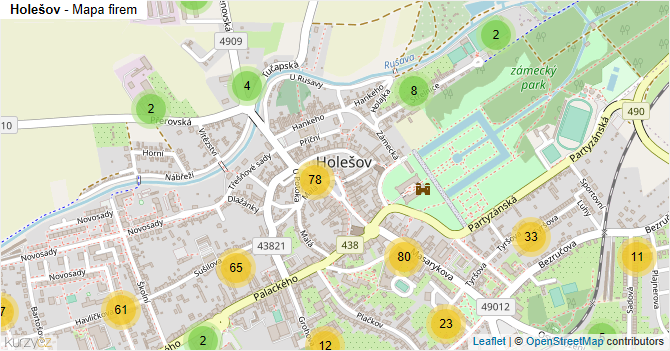 Holešov - mapa firem