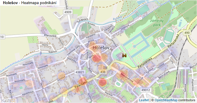 Holešov - mapa podnikání