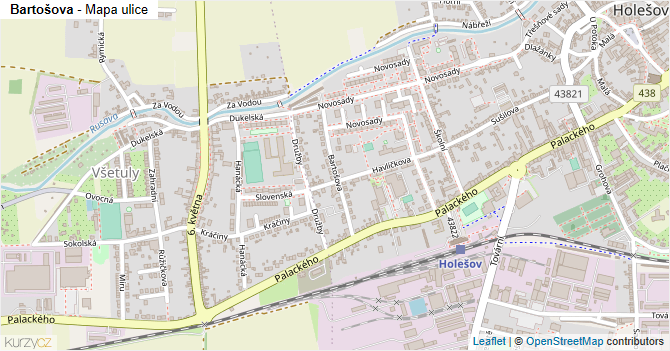Bartošova - mapa ulice