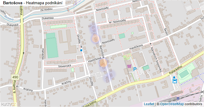 Bartošova - mapa podnikání