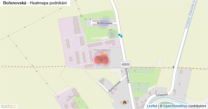 Bořenovská - mapa podnikání