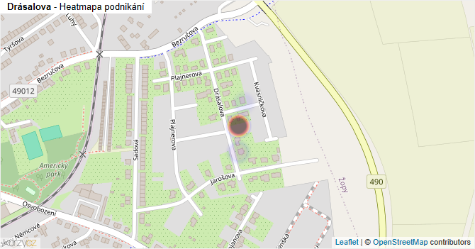 Drásalova - mapa podnikání