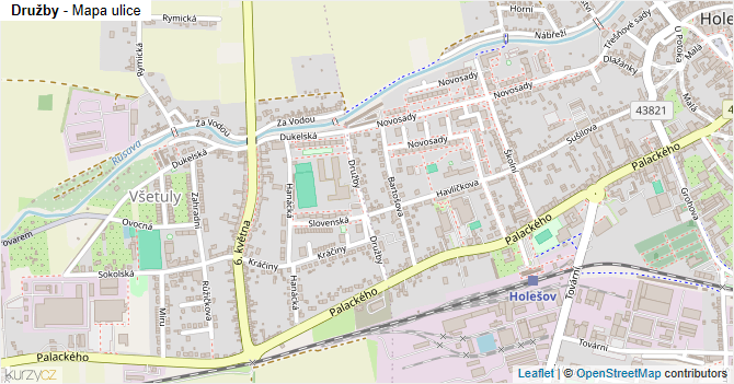 Družby - mapa ulice