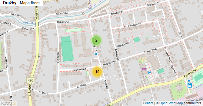 Družby - mapa firem