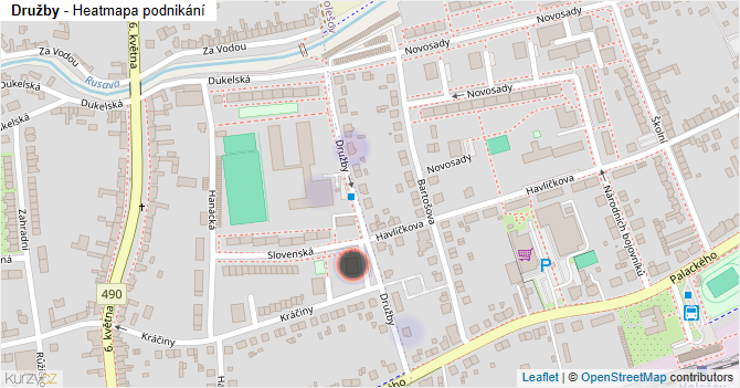 Družby - mapa podnikání