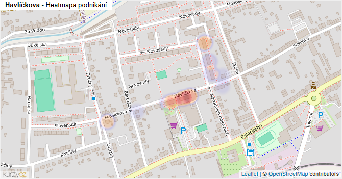 Havlíčkova - mapa podnikání