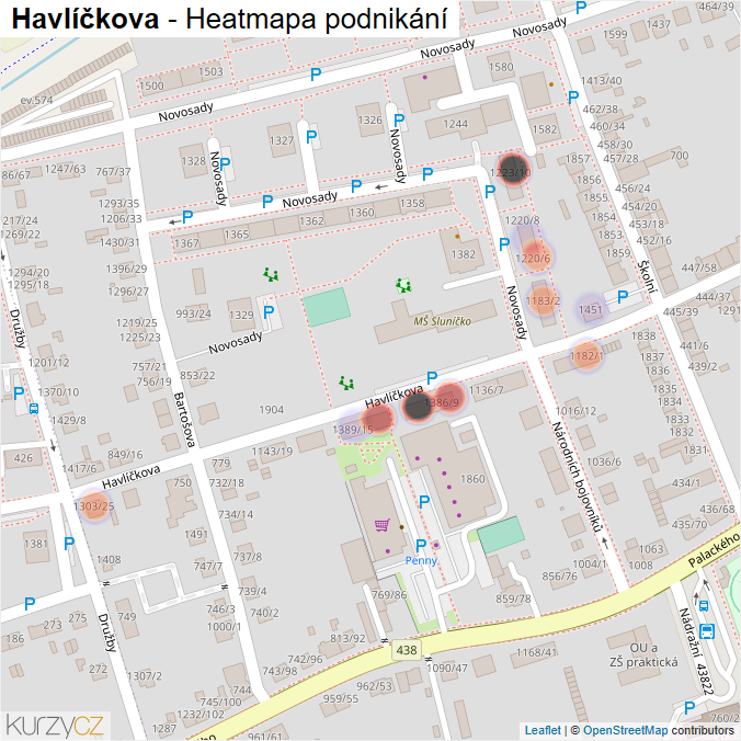 Mapa Havlíčkova - Firmy v ulici.