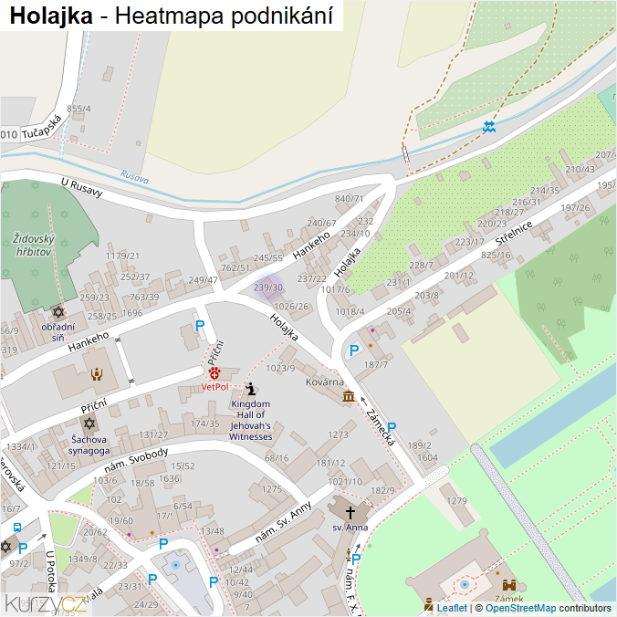 Mapa Holajka - Firmy v ulici.