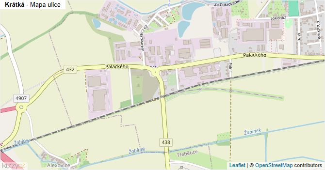Krátká - mapa ulice