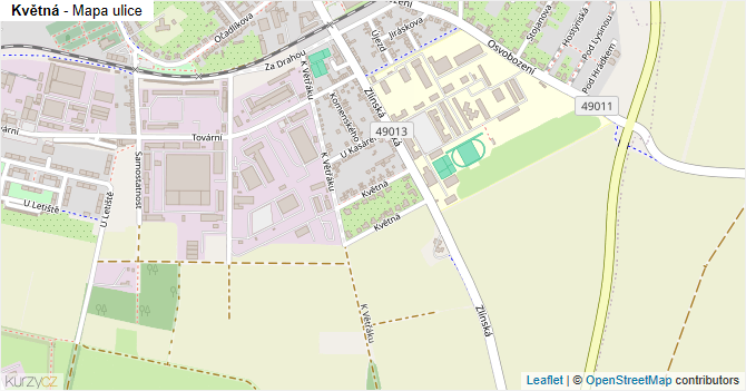 Květná - mapa ulice