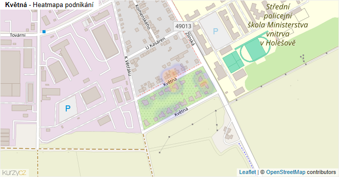 Květná - mapa podnikání
