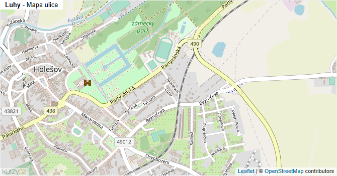 Luhy - mapa ulice