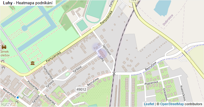 Luhy - mapa podnikání
