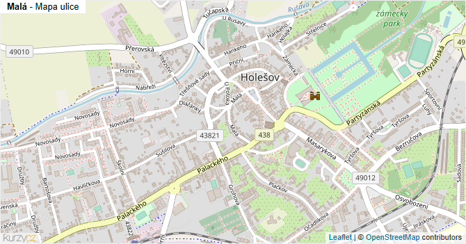 Malá - mapa ulice