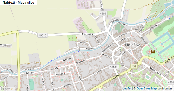 Nábřeží - mapa ulice