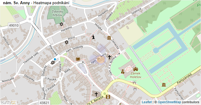 nám. Sv. Anny - mapa podnikání