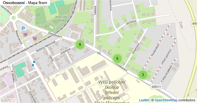 Osvobození - mapa firem