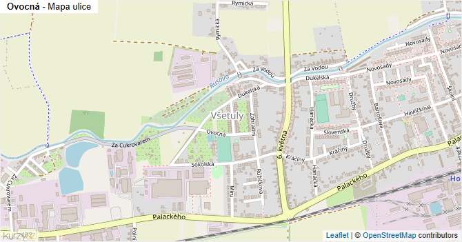 Ovocná - mapa ulice