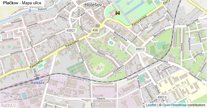 Plačkov - mapa ulice