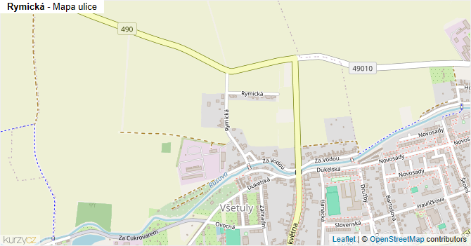 Rymická - mapa ulice