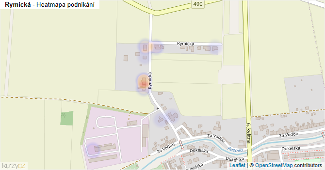 Rymická - mapa podnikání