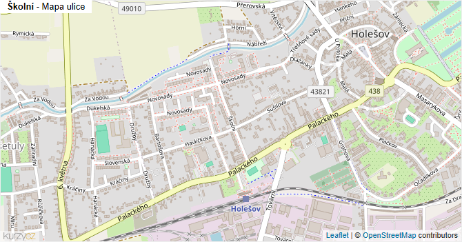 Školní - mapa ulice