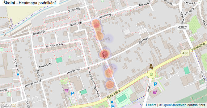 Školní - mapa podnikání