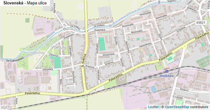 Slovenská - mapa ulice