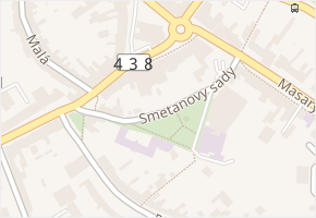 Smetanovy sady v obci Holešov - mapa ulice