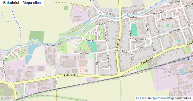 Sokolská - mapa ulice