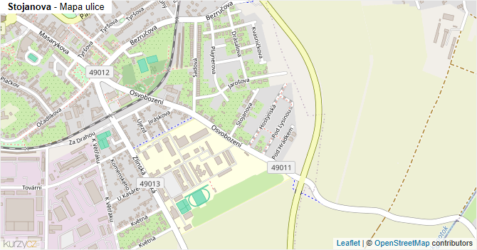 Stojanova - mapa ulice