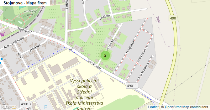 Stojanova - mapa firem