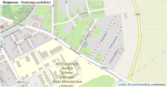 Stojanova - mapa podnikání