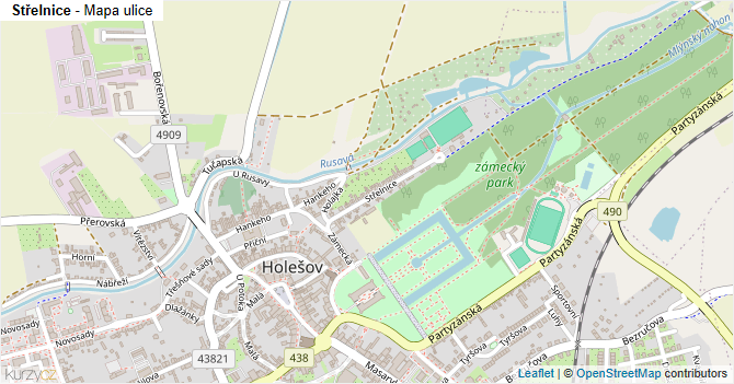 Střelnice - mapa ulice
