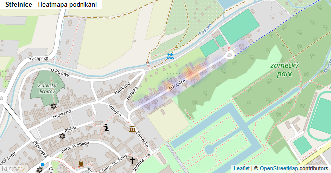 Střelnice - mapa podnikání
